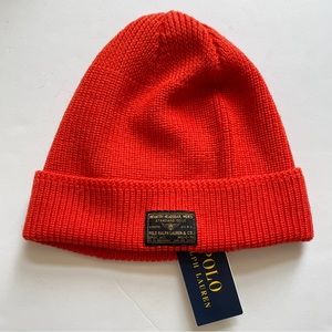 Vintage Polo by Ralph Lauren Naval hat cold weather unisex beanie Orange
